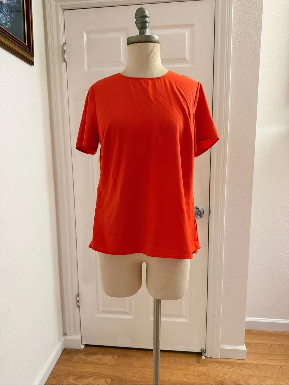 Short Sleeve Crewneck Top in Bright Orange